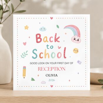 Pastel Back To School Card, First Day Of Primary School, 2 of 4