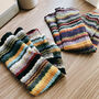 Crochet Knit Socks, Vintage Stripe Slipper Socks, thumbnail 4 of 8