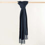 Personalised Navy Blue Pure Cashmere Scarf, thumbnail 5 of 10