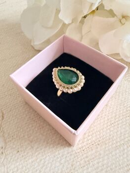 Emerald Green Gold Ring, 4 of 6