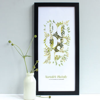 Personalised New Baby Dates Framed Print, 4 of 6
