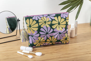 Velvet Retro Flower Pouch Bag, 2 of 4