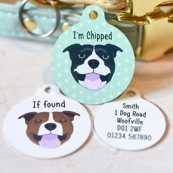 Staffordshire Bull Terrier Personalised Name Tag, 9 of 12