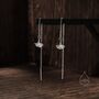 Ginkgo Leaf Threader Earrings In Sterling Silver, thumbnail 1 of 10