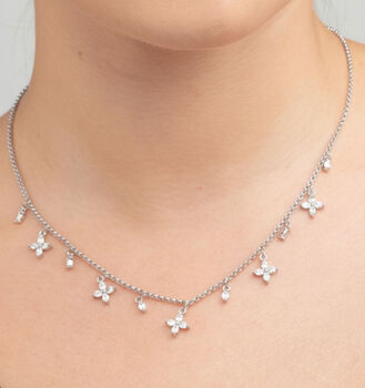 Kinmokusei 925 Sterling Silver Plated Floral Necklace, 2 of 4