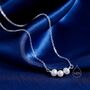 Genuine Pearl Trio Choker Necklace In Sterling Silver, thumbnail 5 of 9