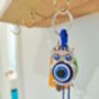Owl Evil Eye Keyring Large Protection Key Chain, thumbnail 4 of 6