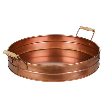 Brushed Copper Circular Serving Tray, 2 of 9