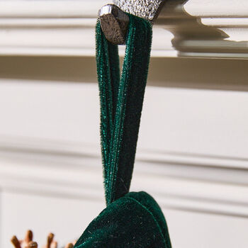 Personalised Luxury Green Velvet Christmas Stocking, 5 of 7