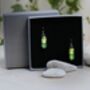 Yellow And Green Dichroic Glass Drop Earrings, thumbnail 2 of 8