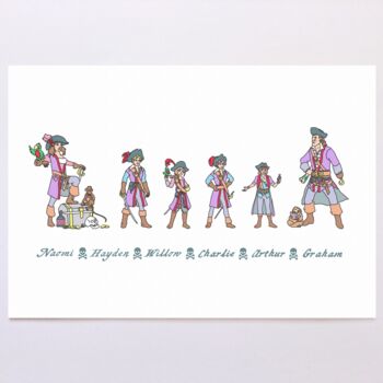 Personalised Pirate Family Print, 5 of 11