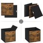 Set Of Six Brown Foldable Cubes Storage Organiser Boxes, thumbnail 7 of 9