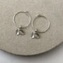 Sterling Silver Mini Leaf Hoop Earrings, thumbnail 7 of 8