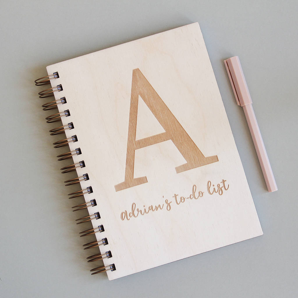 Personalised Initial Note Book By Fira Studio