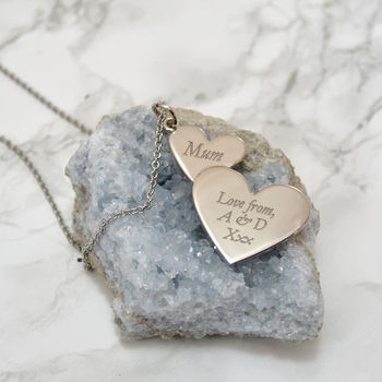 Personalised Twin Heart Necklace For Mum, 2 of 2