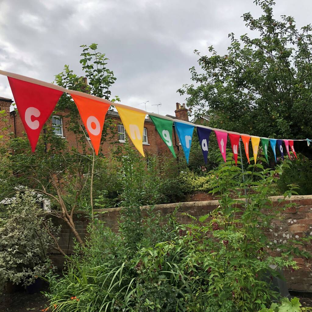 Rainbow Congratulations Bunting By Lemon Tree Trading ...