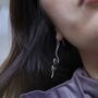 Sterling Silver Reflected Twirl Dangly Earrings, thumbnail 1 of 7