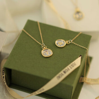 Zodiac Star Sign Disc Shaped Necklace – 12 Signs, 11 of 12