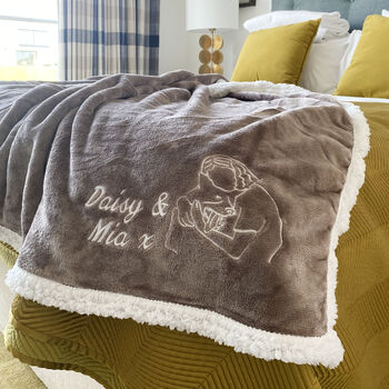 Personalised Embroidered Photo Mochal Sherpa Blanket, 4 of 5