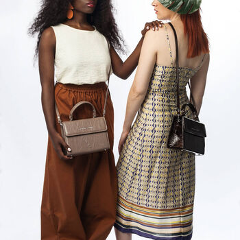 Nude Nappa Leather Crossbody Handbag With Strap, 5 of 5