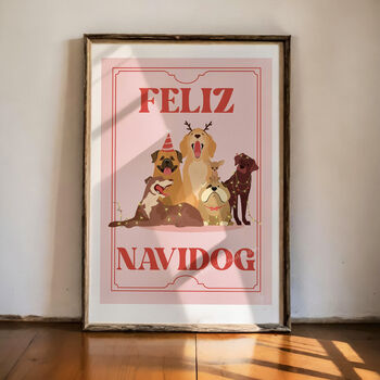 Feliz Navidog, Christmas Dog Art Print, 11 of 12