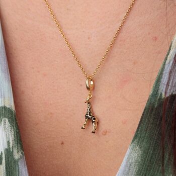 18ct Gold Giraffe Charm Necklace, 4 of 7