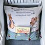 Personalised Children's Bunny Reading Cushion Cover, thumbnail 1 of 4