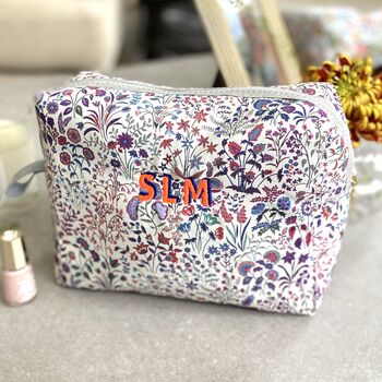 Liberty Wash/Cosmetic Bag Embroidered Initials, 8 of 10