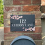 Personalised Cherry Blossom Slate House Number Sign, thumbnail 1 of 3