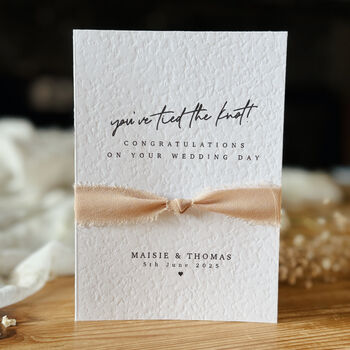 Personalised Tied The Knot Wedding Day Card For The Newly Weds, 3 of 4