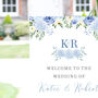 Blue Hydrangea Wedding Welcome Sign, thumbnail 2 of 4