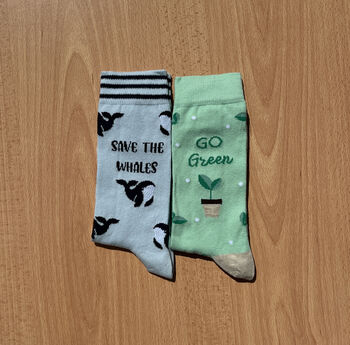 Unisex Green Earth Socks Gift Set, 2 of 3