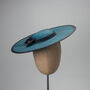 Modern Boater Hat In Black And Turquoise 'Allegra', thumbnail 3 of 12