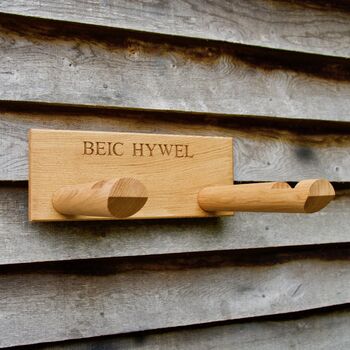 Engraved Oak Bike Storage Rack, 4 of 5