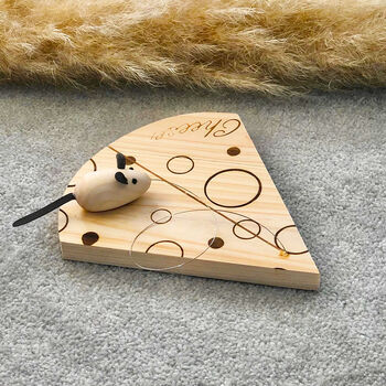 Wooden Cheese Board With Mouse Cheese Wire, 6 of 8