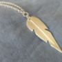 Silver Large Leaf Pendant With Long Chain, thumbnail 3 of 4