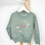 Girls Floral Wreath Personalised Sweatshirt, thumbnail 2 of 5