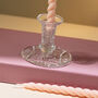 Vintage Mid Century Cut Glass Candlestick, thumbnail 1 of 4