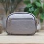 Triple Zip Cross Body Bag In Silver Grey, thumbnail 3 of 4