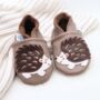 Dotty Fish Hedgehog Soft Leather Baby Shoes With Barefoot Soles, thumbnail 1 of 7
