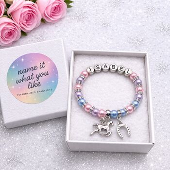 Personalised Horse Bracelet Horse Lover Gift For Girls, 2 of 12