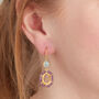 Aquamarine Gemstone Amethyst Beaded Drop Earrings, thumbnail 3 of 7