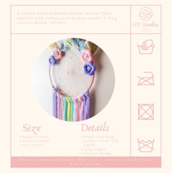 Unicorn Pastel Yarn Dream Catcher, 2 of 8