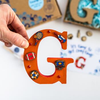 Personalised Paint Your Own Sport Wooden Letter, 3 of 6