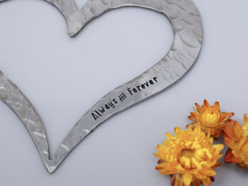 6th Anniversary Gift Personalised Iron Heart Sculpture, 7 of 9