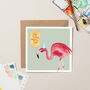 Flamingo 8th Birthday Card, thumbnail 1 of 3
