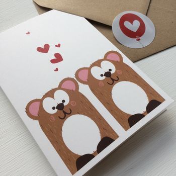 Mr And Mrs Bear Wedding Anniversary And Valentines Card, 7 of 8