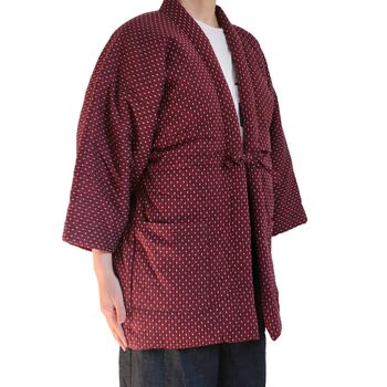 Japanese Padded Cotton Kimono Jacket Maroon, 2 of 10