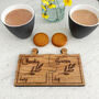 Personalised Oak Veneer Jigsaw Coasters Leaf Design, thumbnail 1 of 7