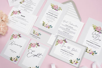 Grey Floral 'Sadie' Wedding Invitations, 4 of 4